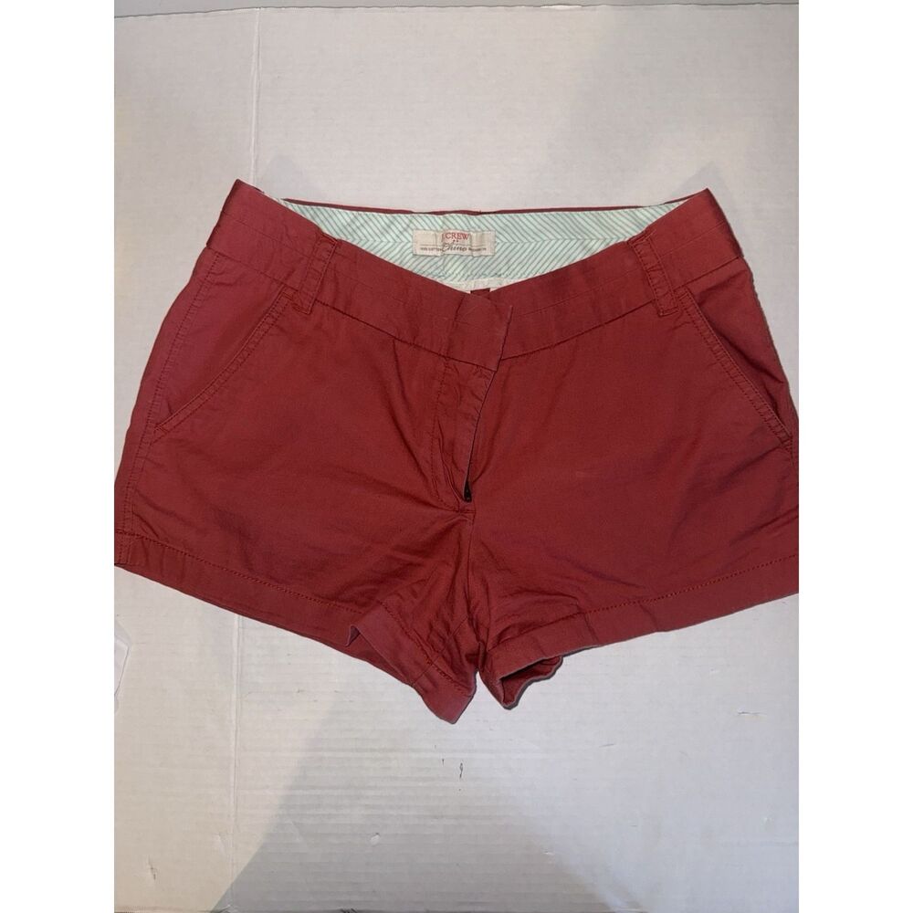 J. Crew Women's Size 6 Burnt Red Broken-In Chino Shorts 100% Cotton 4-Pocket 3"